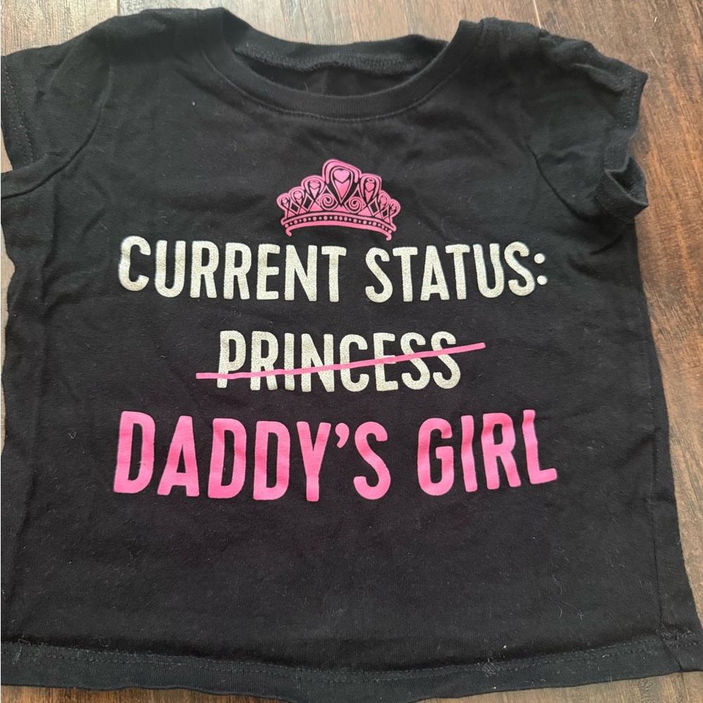 Black “Daddy’s Girl” T-Shirt with Silver and Pink Lettering